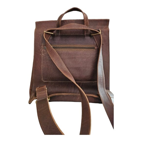 Kasandy Backpack Brown Leather Western Cowgirl Elephant Ethical Fair Trade - Picture 7 of 15